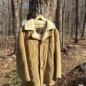 🦌 BUCKSKIN EUC Vintage SEARS The LEATHER SHOP  SHEARLING 😎 RARE UniSex